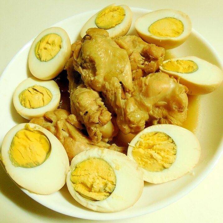 鶏手羽元と卵の生姜酢煮